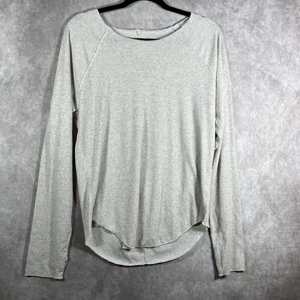 Chaser Shirt Womens Size XL Beige Linen Blend Long Sleeves‎ Thermal Waffle Knit